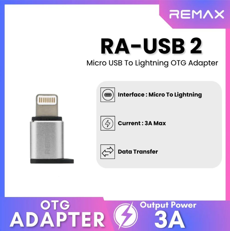 محول REMAX RA-USB2 من Micro USB إلى Lightning  - Image 1 + 1