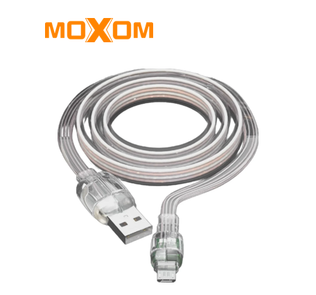 وصلة بيانات وشحن moxom  شفاف بإضاءة LED 