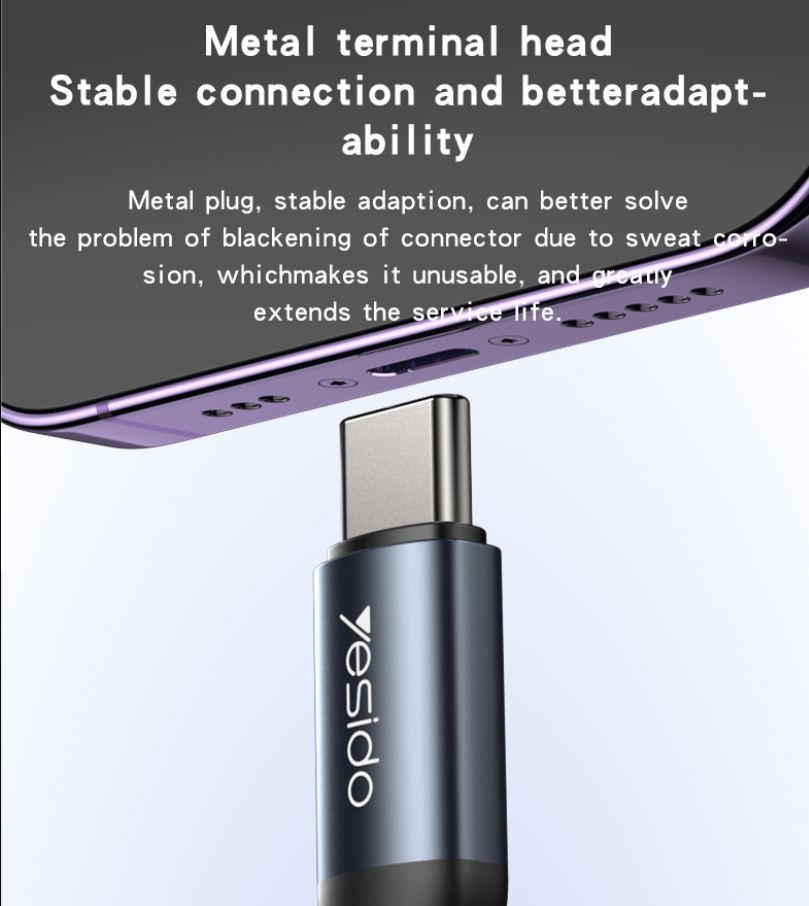 وصلة الصوت من yesido Type-C إلى 3.5 مم - Image 1 + 1