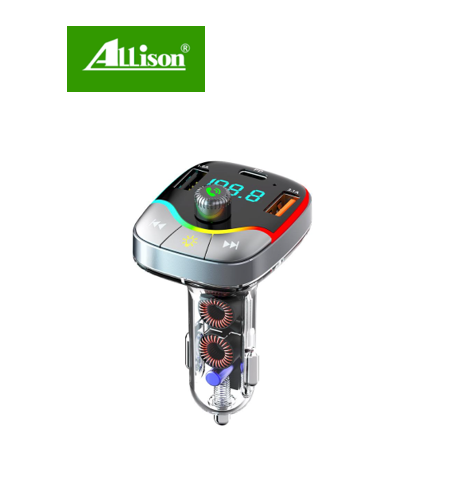 مشغل MP3 للسيارة allison ناقل FM لاسلكي مع بطاقة TF وشاحن USB  