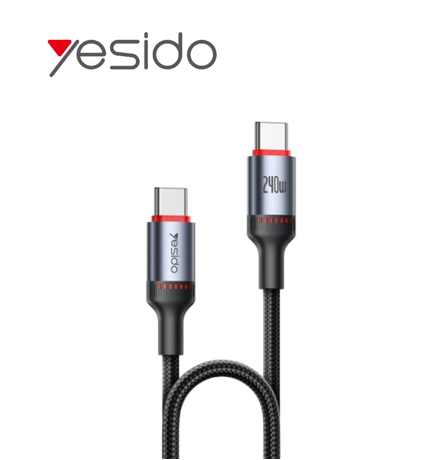 وصلة الشحن السريع yesido — نوع C إلى نوع C بطول 1.2 متر