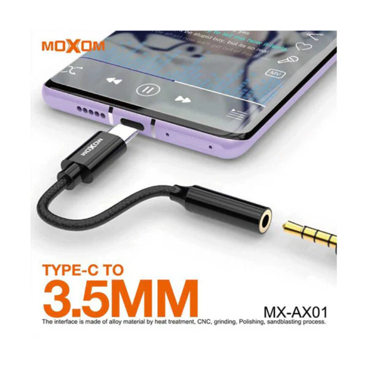 محول moxom من Type-C إلى 3.5 مم Aux - Image 1 + 1