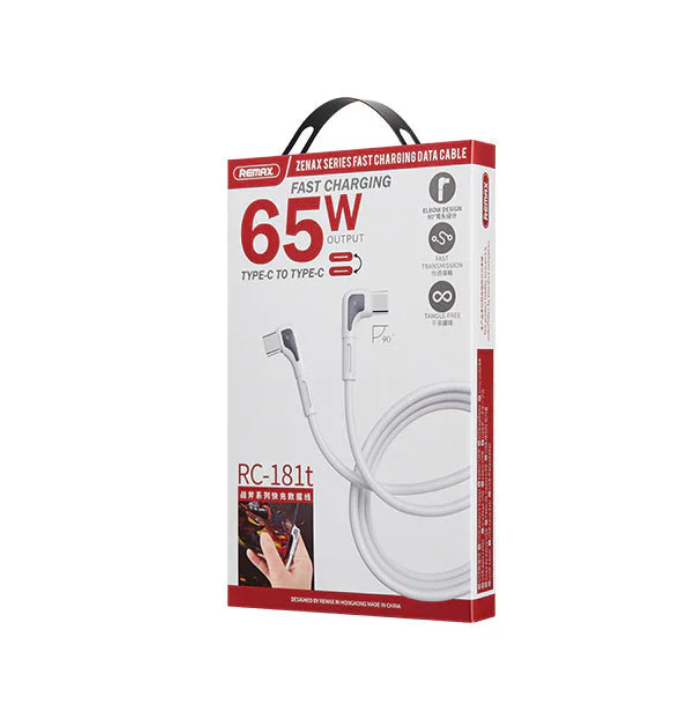وصلة شحن سريع remax ZENAX Series 65W – من نوع Type-C إلى Type-C (1 متر) - Image 2 + 1