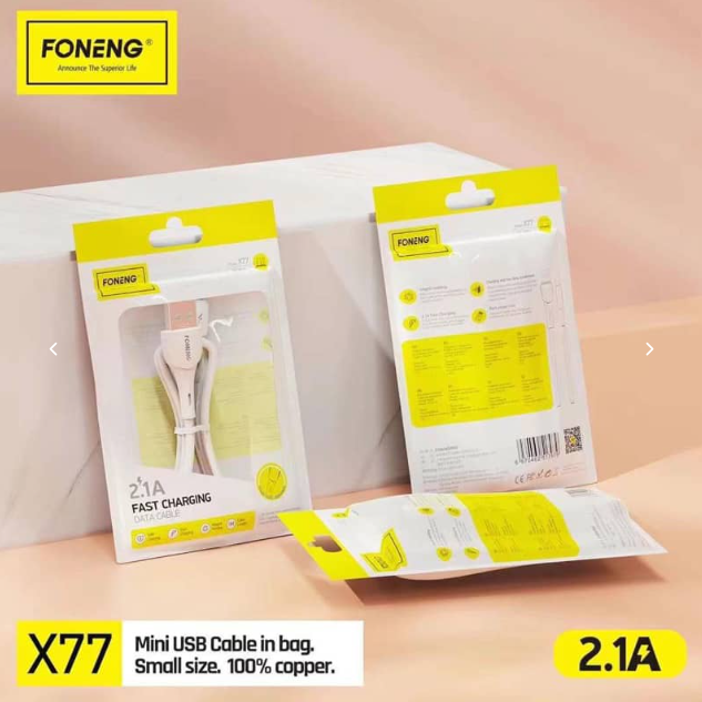 وصلة foneng بطول 1 متر شحن سريع 2.1A - Image 2 + 1