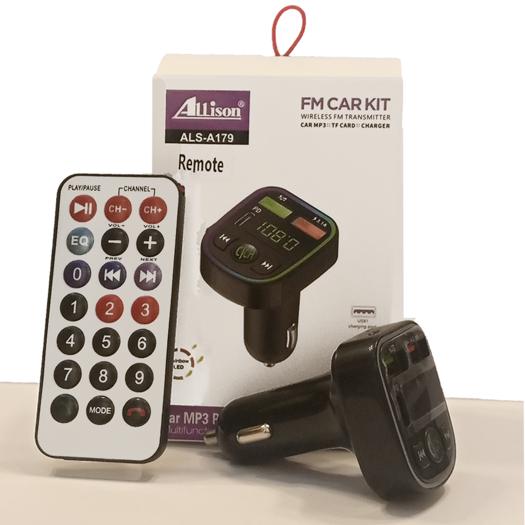 مشغل MP3 للسيارة allison ناقل FM لاسلكي مع بطاقة TF وشاحن USB - Image 2 + 1